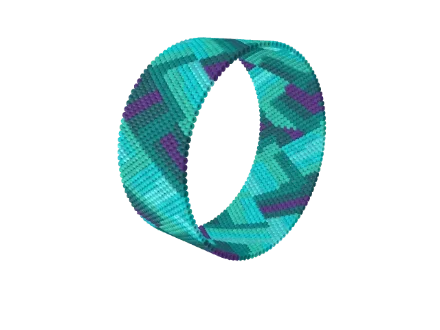 Peacock Weave — Peyote bead pattern, 3D render