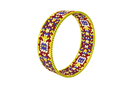 Persian Carpet — Peyote bead pattern, 3D render