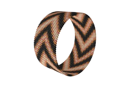 Pleated Chevron — Peyote bead pattern, 3D render