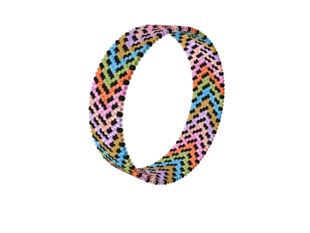 Confetti Chevron — Peyote bead pattern, 3D render