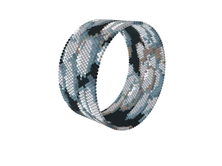 Riverstone Shallows — Peyote bead pattern, 3D render