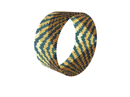 Sunray Inlay — Peyote bead pattern, 3D render