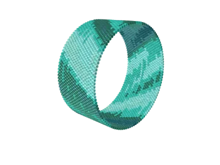 Tidal Warp — Peyote bead pattern, 3D render