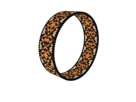 Tribal Diamonds — Peyote bead pattern, 3D render