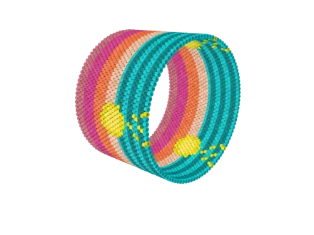 Tropical Sunset Over Water — Peyote bead pattern, 3D render