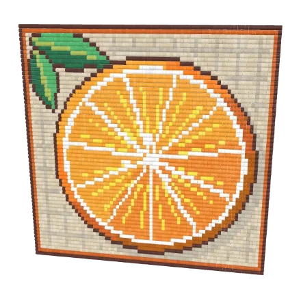 Citrus Slice — Square stitch bead pattern, 3D render