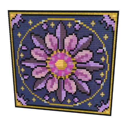 Midnight Mandala — Square stitch bead pattern, 3D render