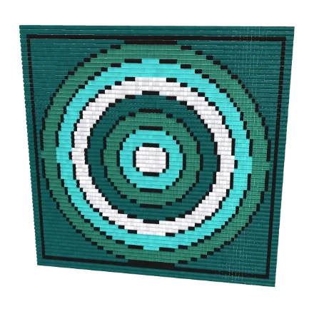 Ocean Ripple — Square stitch bead pattern, 3D render