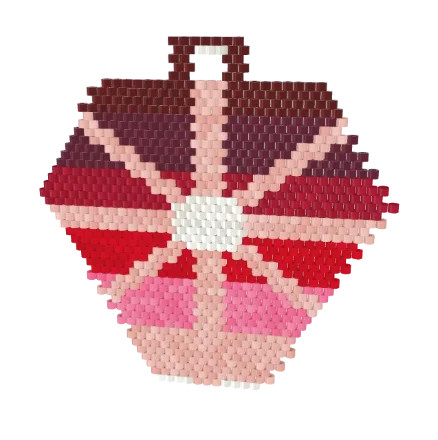 Lotus Lantern — Brick bead pattern, 3D render