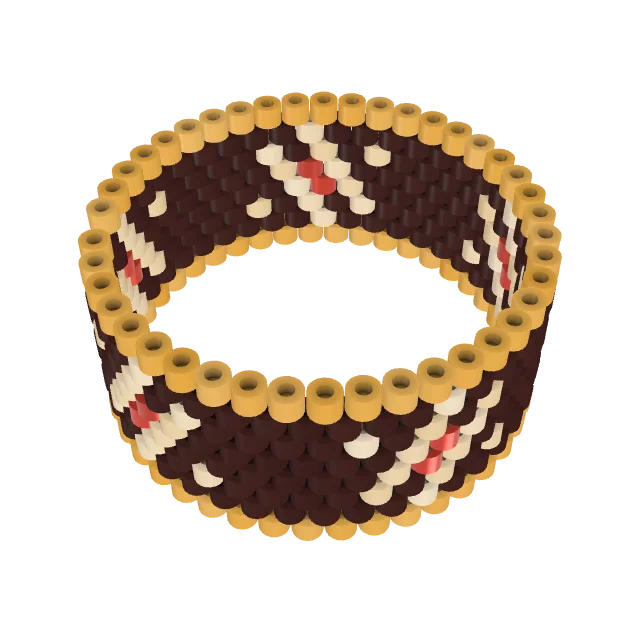 Gilded Bloom — Peyote bead pattern, 3D render