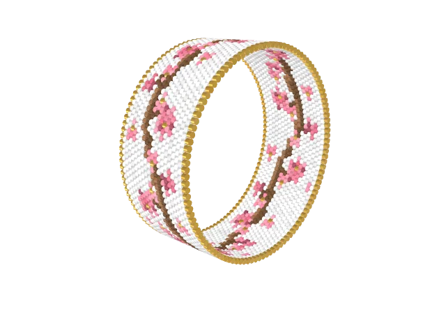 Cherry Blossom Bough — peyote stitch, shown beaded