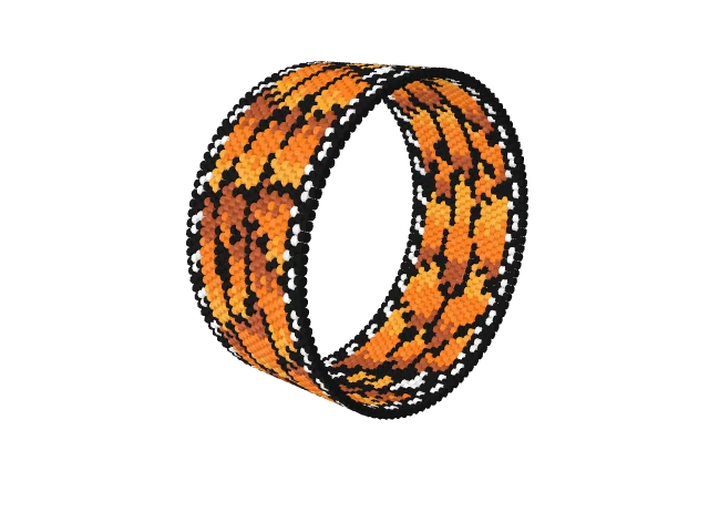 Monarch Wing — peyote stitch, shown beaded