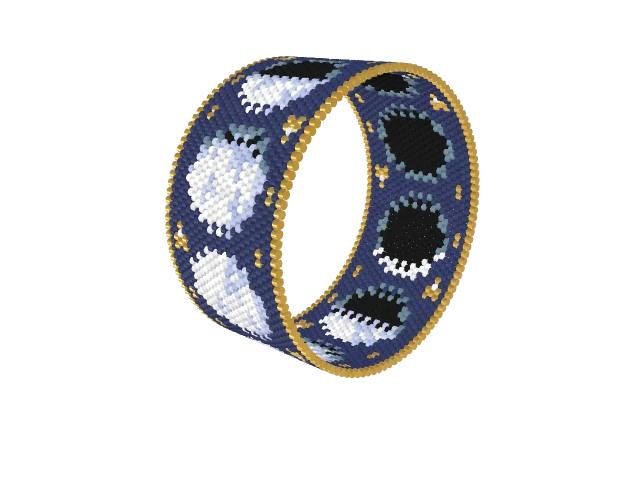Moon Phases — peyote stitch, shown beaded
