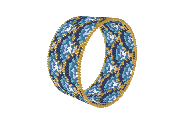 Seigaiha Tide — peyote stitch, shown beaded