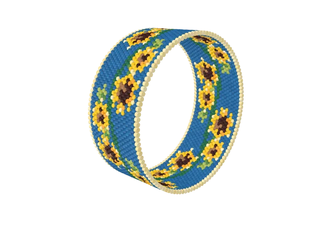 Sunflower Vine — peyote stitch, shown beaded