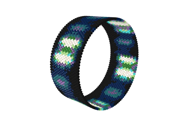 Aurora Borealis — peyote stitch, shown beaded