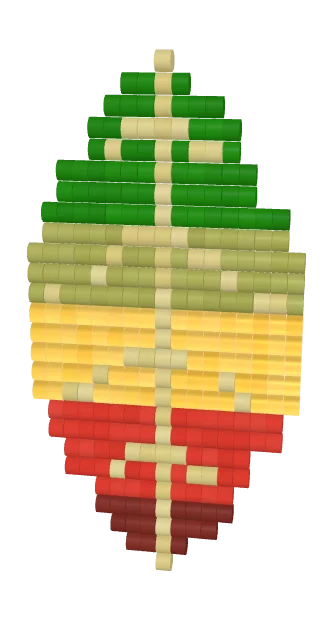 Autumn Brick Leaf — square stitch, shown beaded