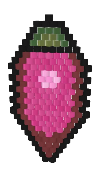 Berry Teardrop — brick stitch, shown beaded