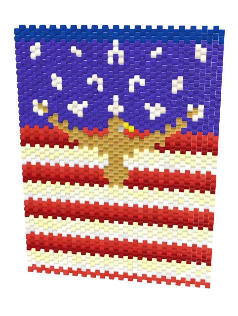 Eagle Silhouette Pendant — peyote stitch, shown beaded