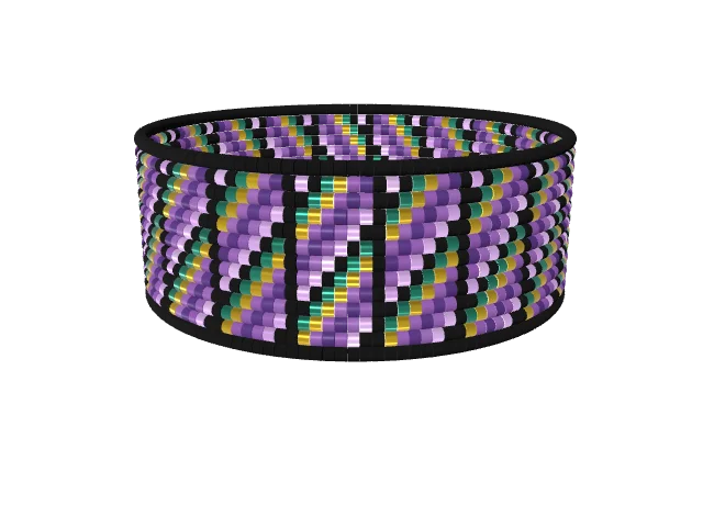 Kaleidoscope Bands — loom stitch, shown beaded