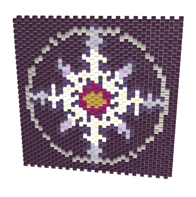 Nordic Snowflake — Amethyst — peyote stitch, shown beaded
