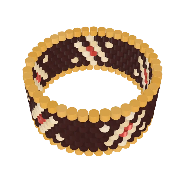 Gilded Bloom — peyote stitch, shown beaded