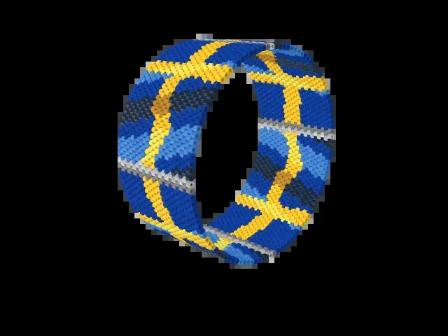 Swedish Flag bead bracelet pattern preview