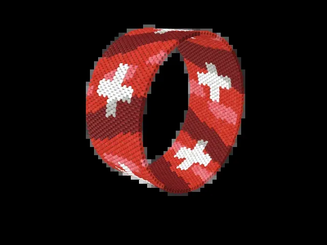 Swiss Flag bead bracelet pattern preview