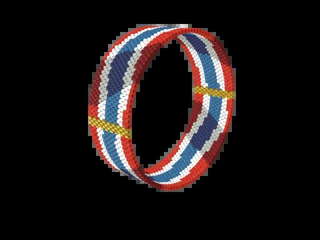 Thai Flag Wave bead bracelet pattern preview
