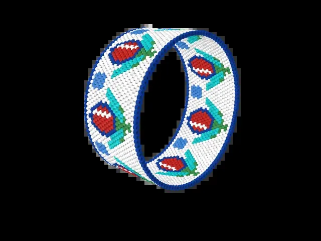Iznik Tulip bead bracelet pattern preview