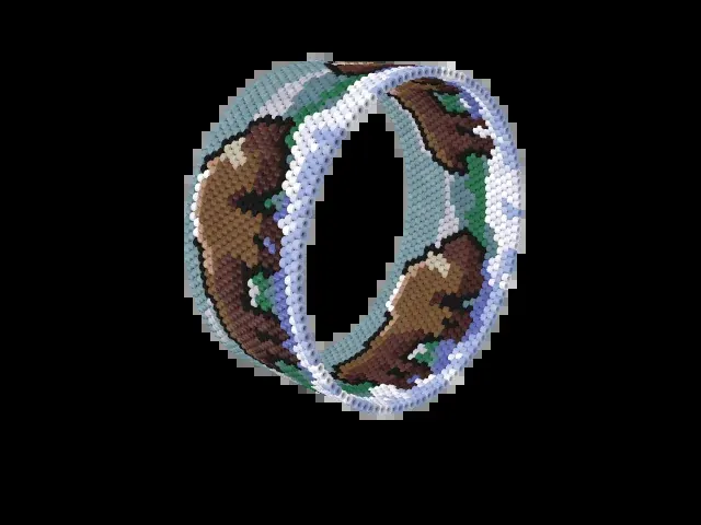 Bison in Snow bead bracelet pattern preview