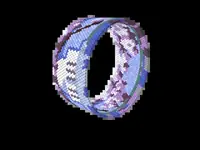Cherry Blossoms at the Tidal Basin bead bracelet pattern, colour version 3