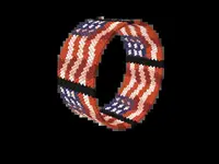 Stars and Stripes Wave bead bracelet pattern, colour version 2