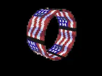 Stars and Stripes Wave bead bracelet pattern, colour version 3