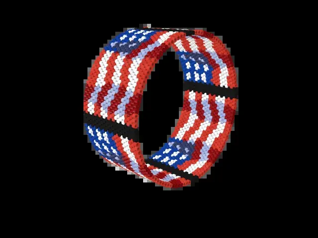 Stars and Stripes Wave bead bracelet pattern preview