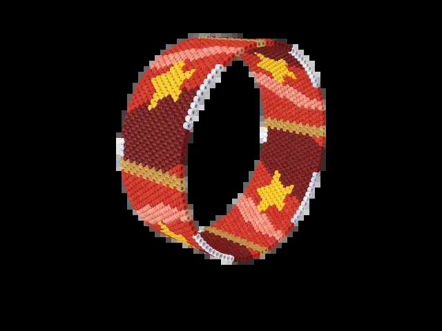 Vietnam Flag Wave bead bracelet pattern preview